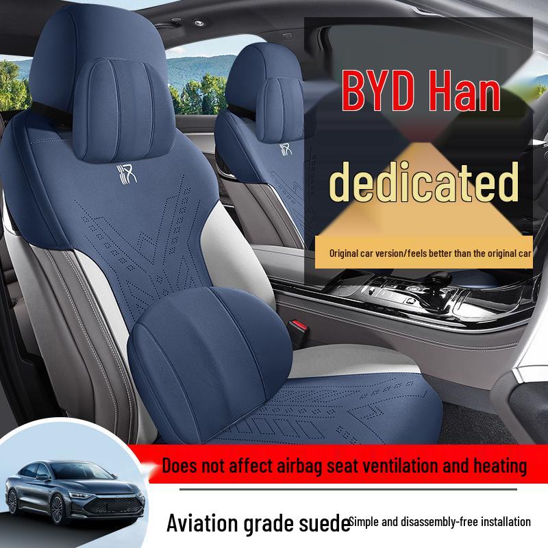 BYD Han Seat Cushion & Cover: Four-Season, Five-Seat, Semi-Package Suede Saddle Pad