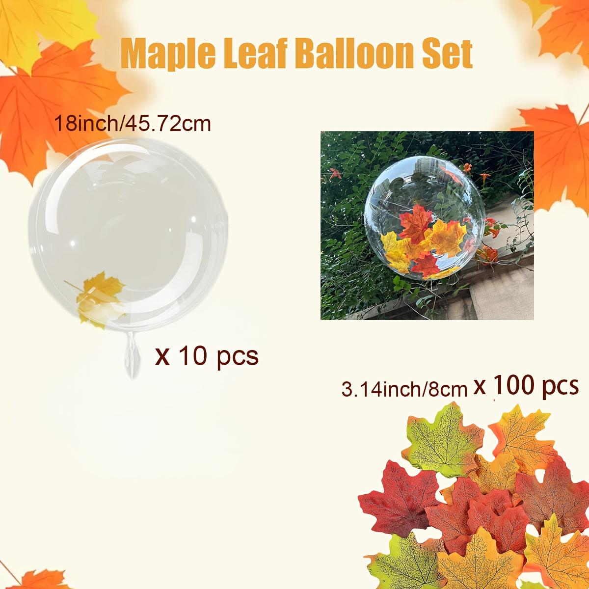 

1set Maple Leaf Transparent Balloon Autumn Fake Leaves Garland Maple Leaves Vine Thanksgiving Halloween Wedding Party Decoration 18inch