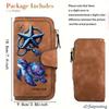 1 Piece Turtle Starfish Women's Long Wallet Tri-fold Card Holder with Multiple Slots Printed Zipper Wallet Cash ID Credit Card Organizer for Travel