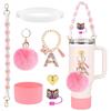 Ensemble de 7 accessoires pour gobelet Stanley Cup 30 oz 40 oz, couvercle de paille en silicone, bouchon, poignée de bouteille d'eau, sangle, breloque porte-clés avec lettres