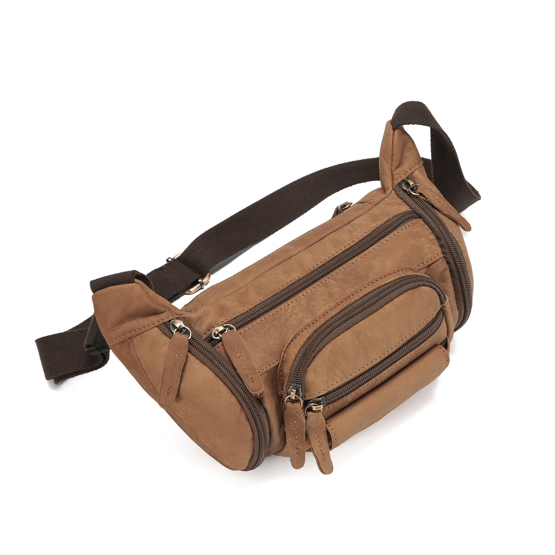 

Men s Genuine Leather Chest and Waist Bag – Multifunctional Crossbody Shoulder Bag for Outdoor Leisure