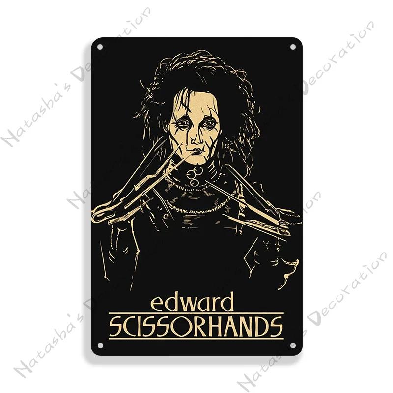 Edward Scissorhands Old Movie Metal Poster Decorative Plate Bar Wall Metal Tin Sign Metal Signs Home Wall PlatePlaque
