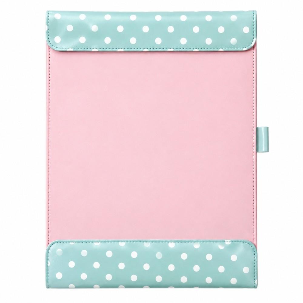PU Leather A4 Magnetic Folder Polka Dot Pattern Writing Pad Paper Clipboard  School Office Supplies