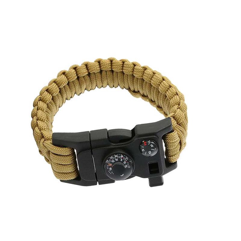 Pulsera Multifuncional de Supervivencia al Aire Libre de Paracord con Brújula y Silbato