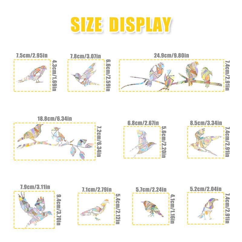 

Ловец солнца, Цветные наклейки на окна, Ловец солнца, Радуга, Призма, Ветки деревьев и птицы, Стеклянные наклейки, Защитные наклейки на окна 30 * 20CM * 2 sheets