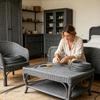 120Ft PE Gradient Flat Synthetic Rattan Material Roll Handmade Weaving Rope Repair Furniture Bed Sofa Chair Table Basket