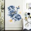 Kreative Blaue Blume Schmetterling Wandaufkleber Selbstklebend Abnehmbar Heimdekor für Wohnzimmer Schlafzimmer Eingang