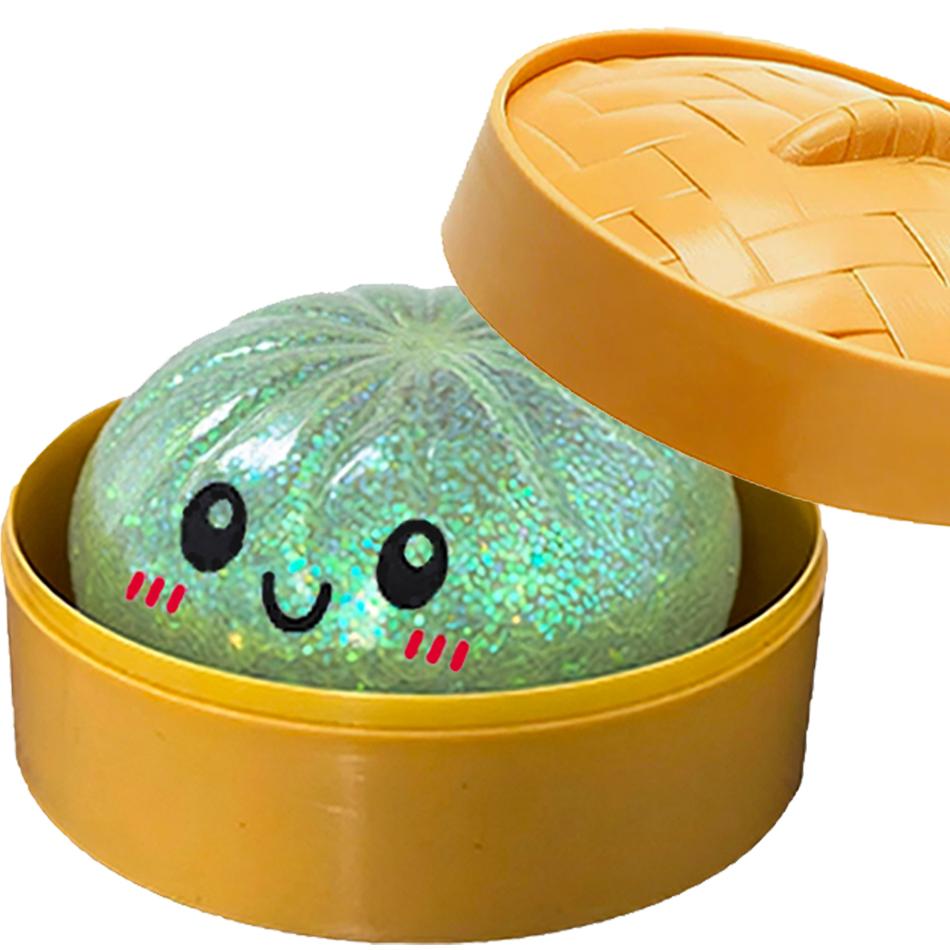 HOT! Push Bubble Colorful Dumpling Squishes Stress With Steamer Cute Anxiety Toy Soft Decompression Dough For Adults Prospector