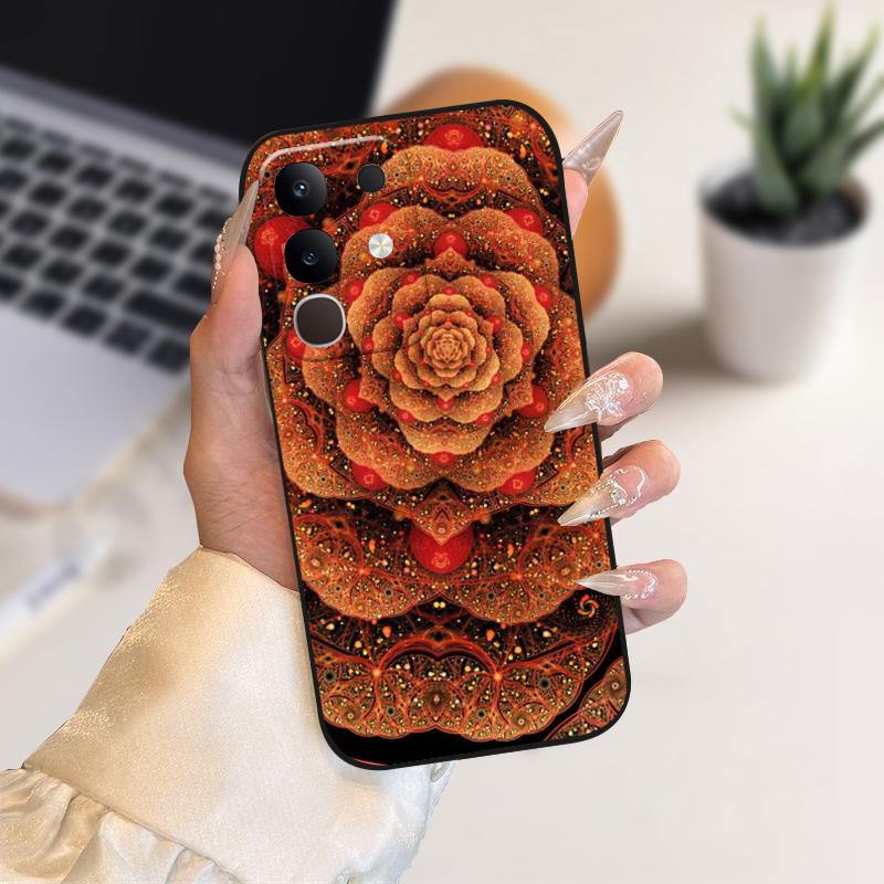 Pro vivo Y29 4G Pouzdra Y 29 Roztomilý Kreslený Potisk Černé Měkké Silikonové TPU Kryt Telefonu Pro Vivo T4x 5G Ochranné Pouzdro Fundas Case Capa