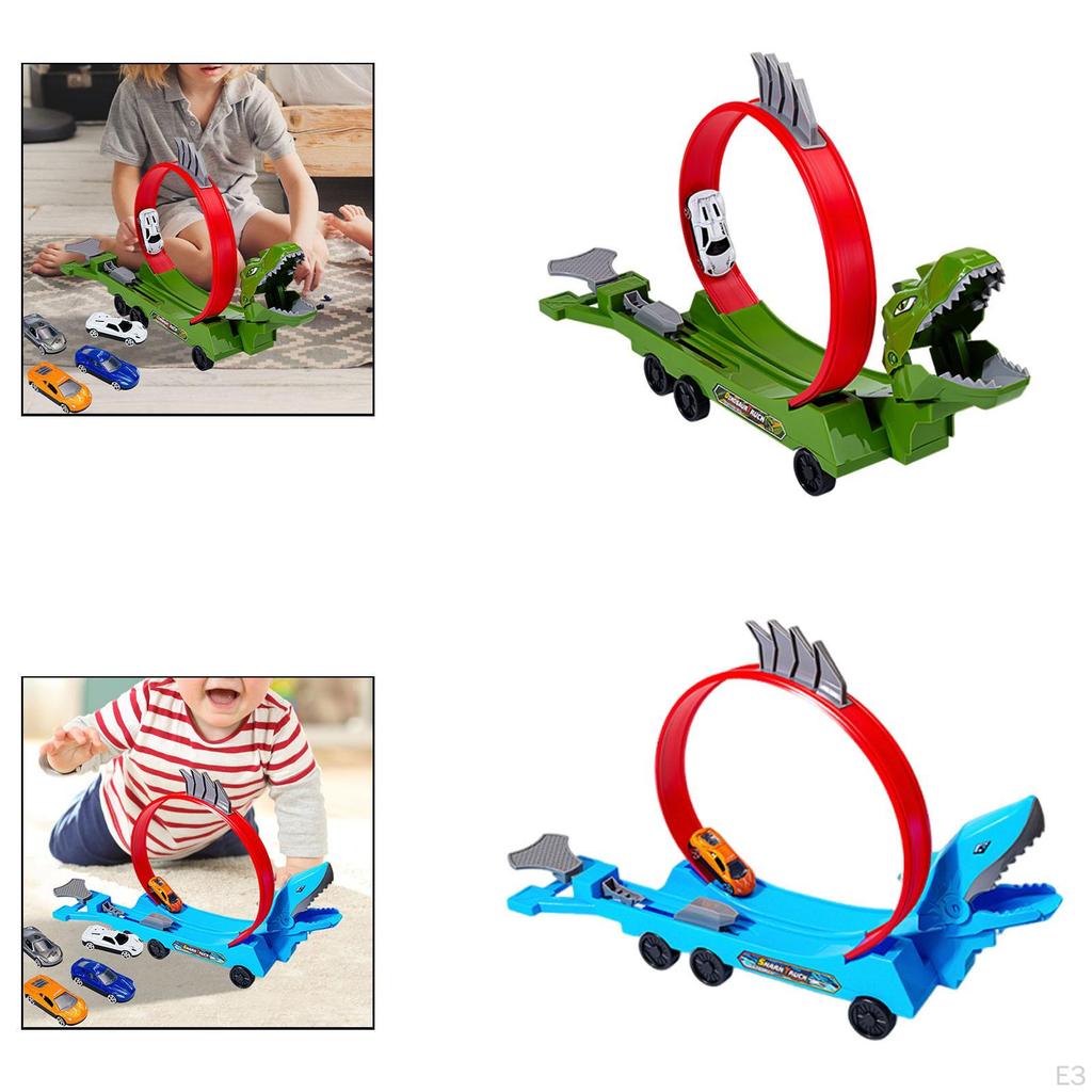 Flex Tracks Boys Race Track Assembly Easy to Assemble Multifunctional Interactive Toy for Ages