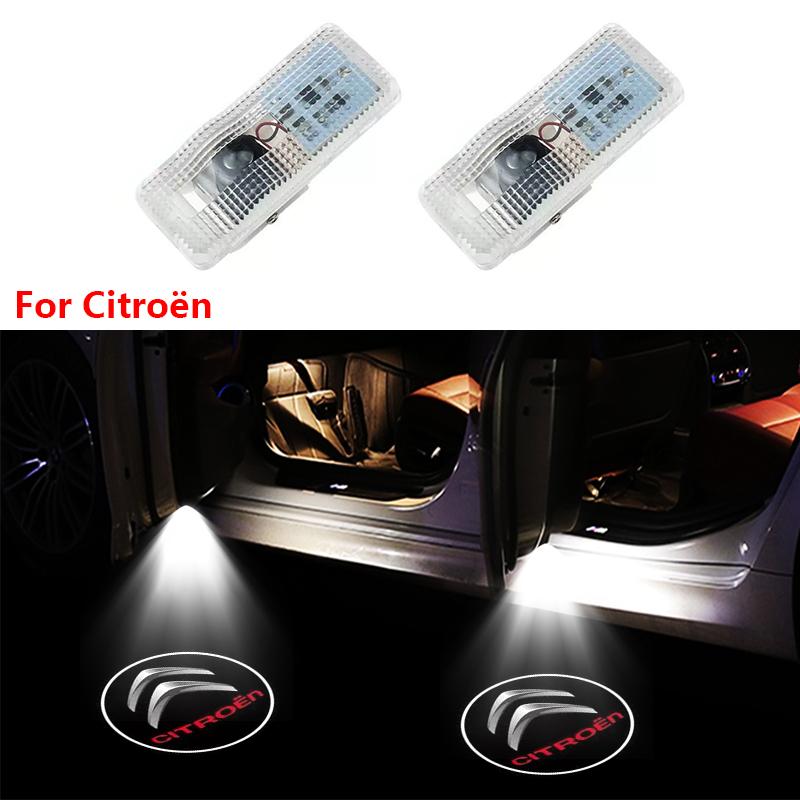 2Pcs Car Door Welcome Laser Led Projector Logo Light Wireless Car Accessorie For Citroen C4 C3 C5 C1 Berlingo Celysee Cactus