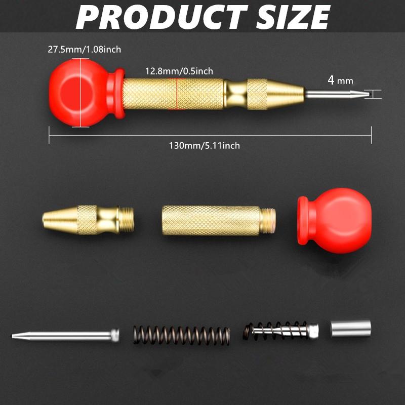 1PC Chrome Vanadium Alloy Steel, Ergonomic Red Handle, Precision Centering for Metalworking & DIY Projects