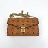 [Gebraucht] Millie Visetos Monogram Kette Nieten Leder Umhängetasche - Sehr Gut #FXU8OH