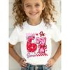 Moda Estiva Bambina T-shirt a Maniche Corte Stampa Cartone Animato Casual Versatile