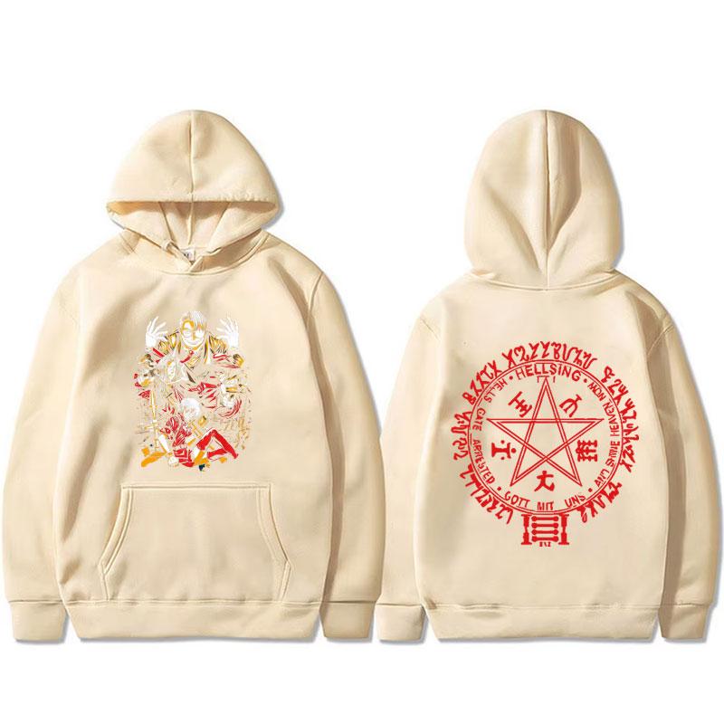 Anime Hellsing Abraham Van Helsing Vampir Alucard Grafik Hoodie Herren Damen Cartoon Manga Pullover Herren Fleece Baumwoll-Hoodies