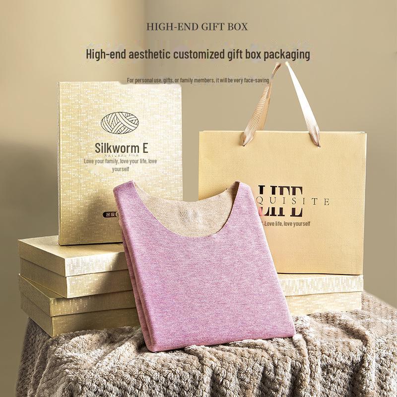 Set dámského termoprádla z hedvábné vlny – jednobarevné, plus sametové, husté na podzim/zimu.