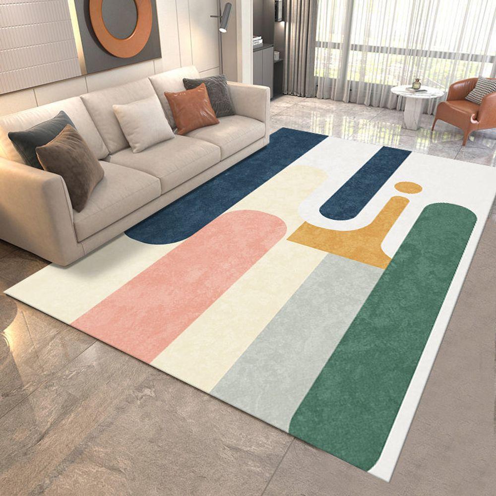 

Minimalist Art Luxury Carpet Home Decoration Living Room Sofa Floor Mat Bedroom Bedside Rugs Large Area Non-slip Mat 100*160cm