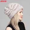 JERYAFUR Women Faux Fur Slouchy Winter Hat, Soft Plush Warm Ladies Beanie Cap for Cold Winter Outdoor Wear