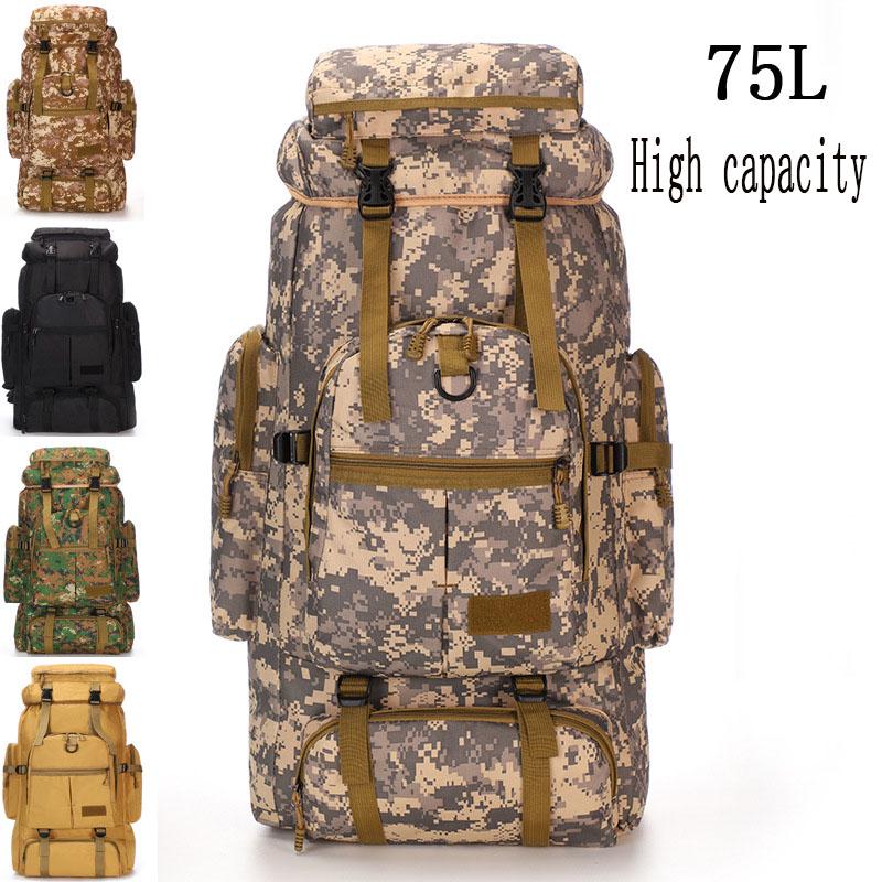 SCIONE 75 Liters Army Fan Tactical Backpack Outdoor Camouflage ...