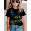 Children's T-Shirt Girl Capybara Printed Little Girl Clothes Short Sleeve Children Top O-Neck Tight T-Shirt Fashion Girl T-Shirt