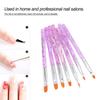 7 Packs Light Therapy Nail Brushes Nail Drawing Tools Round Tip Light Therapy Pen Nail Supplies for Salon Or Home Use