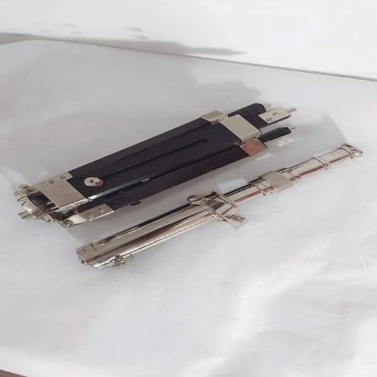 Handmade Brass Spyglass Telescope Chrome Finish, 38.1 Cm Wooden Tripod Home Office Decoration Gifting