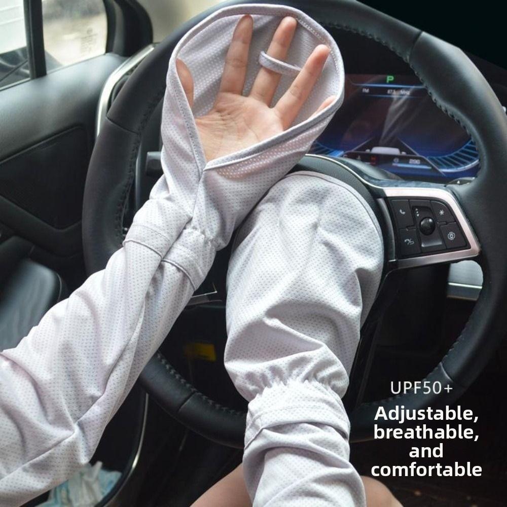 Breathable Sun Protection Sleeves Anti-UV Ice Silk Sleeve Women Driving Sleeve Gloves Summer Use