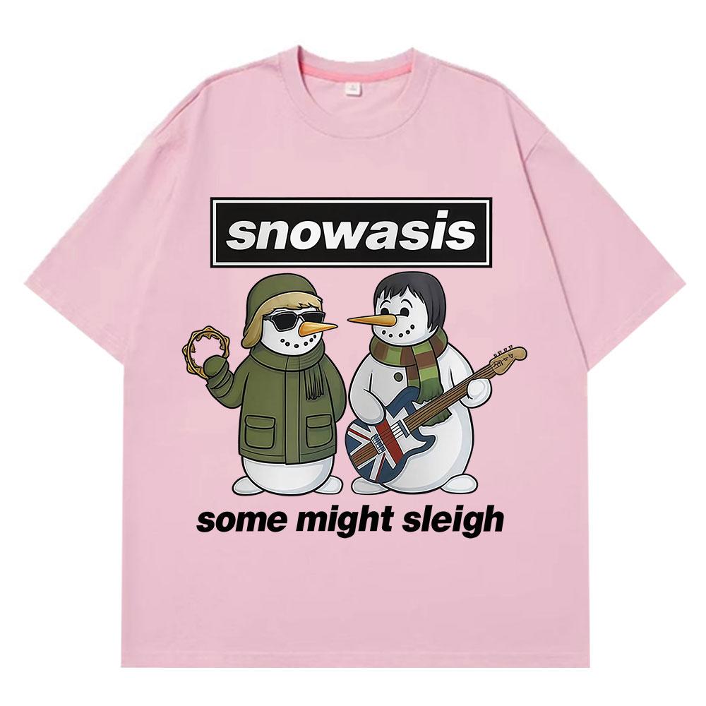Oasis Jul rolig meme T-shirt herr damer Harajuku hiphop T-shirt bomull överdimensionerad lös avslappnad och retro O-hals T-shirts