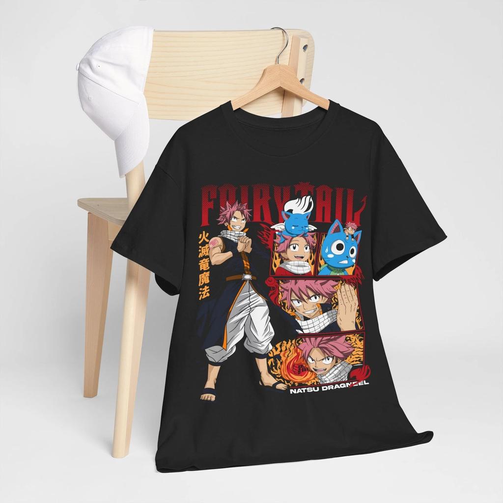 Fairy Tail Tshirt Anime Gift Shirt Mens and Womens Summer Pure Cotton Comfortable Loose Fashion Round Neck Short Sleeve Top