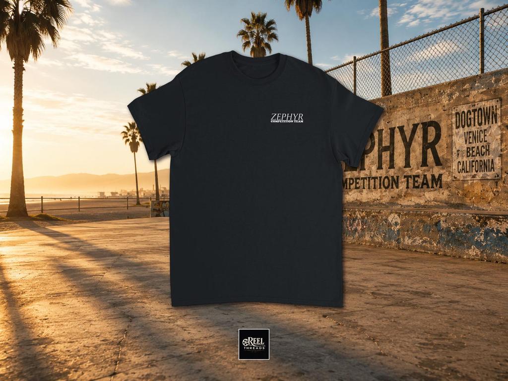 T-shirt | Zephyr Competition Team | T-shirt da Skate Dogtown Z-Boys | Maglietta da Skateboard Vintage | Venice Beach California | Cultura Skateboard Anni '70