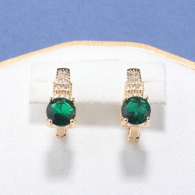 5-Piece New Moroccan Wedding Jewelry  Gold Plated Costume Necklace And Earrings Green Sets African Women Classic Accessories