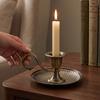 Vintage Candle Holder Retro Bronze Handheld Candlestick Zinc Alloy for Table Decor Home   Decoration