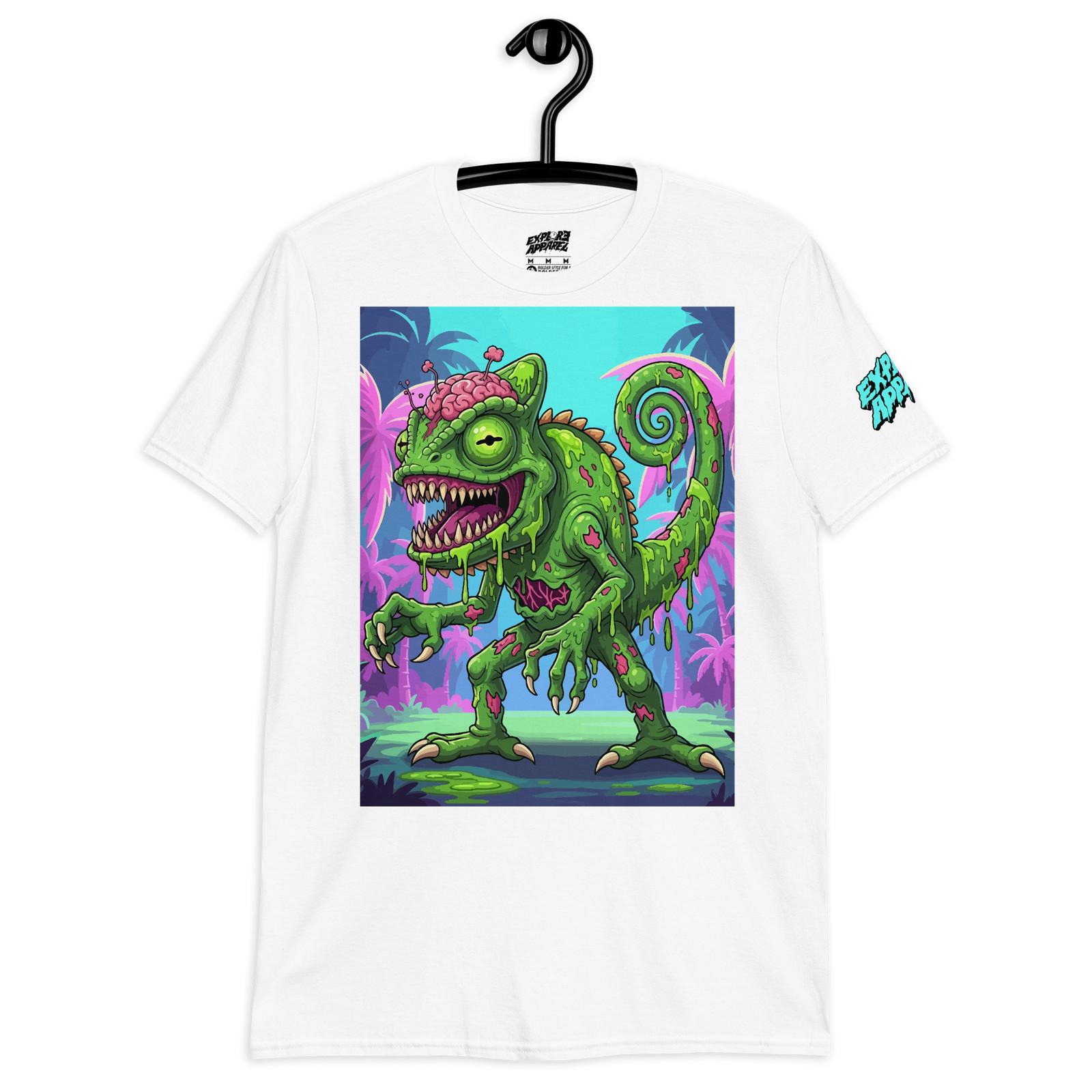 Explore Apparel CHAMELE-OMBIE / Neon Zombie Chameleon White T-Shirt S разноцветный