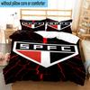 3pcs Paulo Fc Emblem Printed Bedding Set Duvet Cover Closure Includes 1 Duvet Cover & 2 Pillowcases Bedding Sets Home Decor Gifts