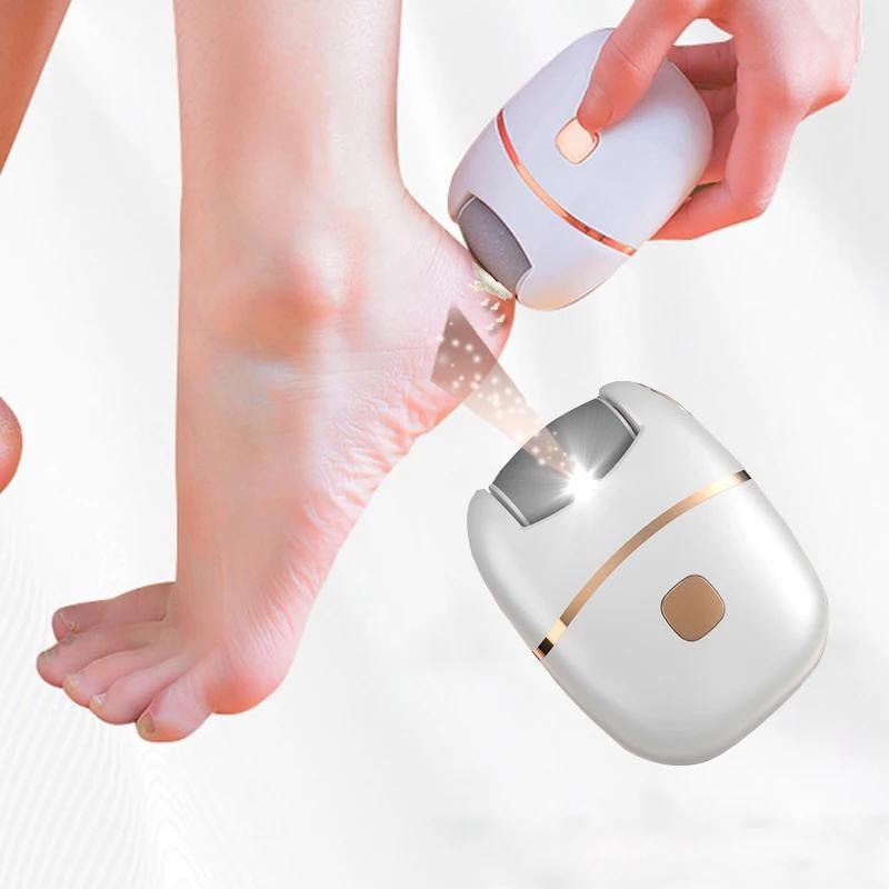 Electric Foot Grinder, Rechargeable Thick Leather Polishing Foot Grinder, and 2 Different Thickness Grinding Heads белый