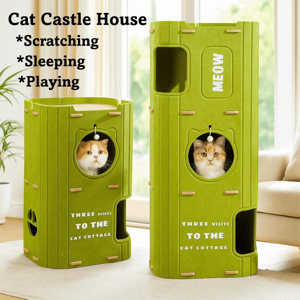 2 Floors/3 Floors Cat House All-in-one Cat Bed Creative Cat Castle House  Cat Sleeping/scratching