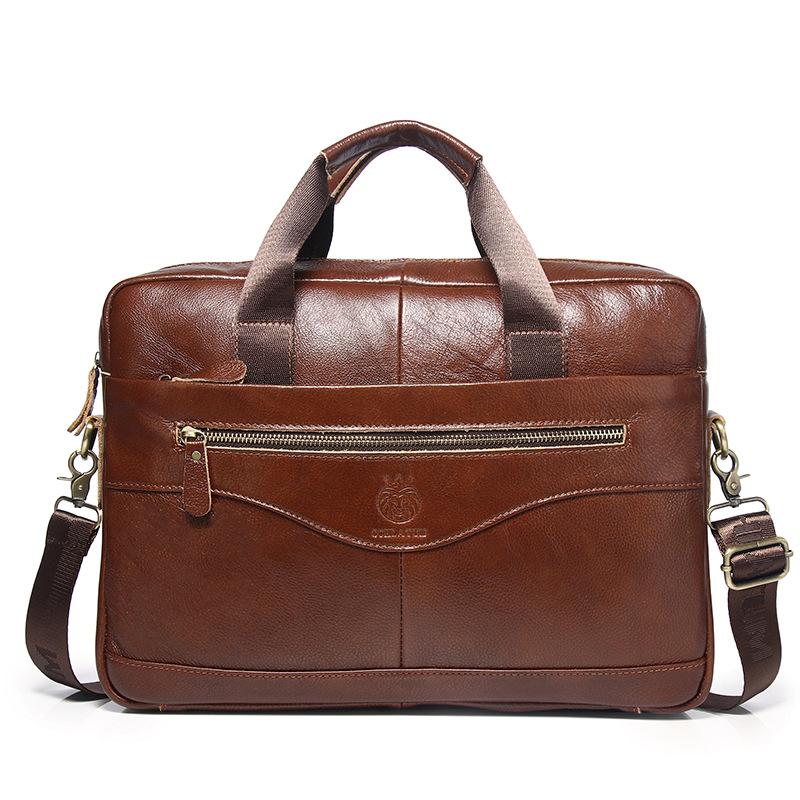 Men's Genuine Leather Official Bag, Top Layer Cowhide Official Bag, Men's Computer Bag