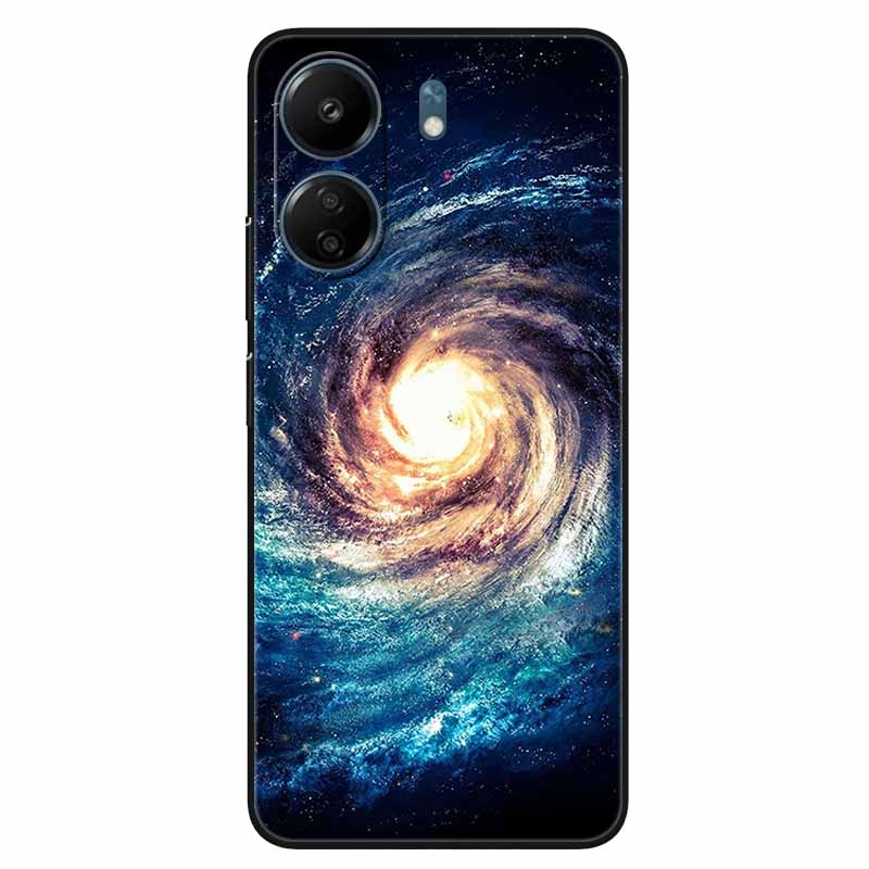 For Xiaomi Redmi 13C 4G Case Animals Painted Black Bumper Silicon TPU Coque for Redmi13C 4G 13 C Shockproof Covers Wolf Soft Bag