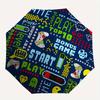 1pc Gamer Console Automatic Open/Close Umbrella with Windproof, Functional Design, 8-Rib Sturdy Canopy