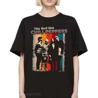Red Hot Chili Peppers Band Graphic Print T-shirt Short Sleeves Men Women Cotton Loose Y2K Quality Shirt