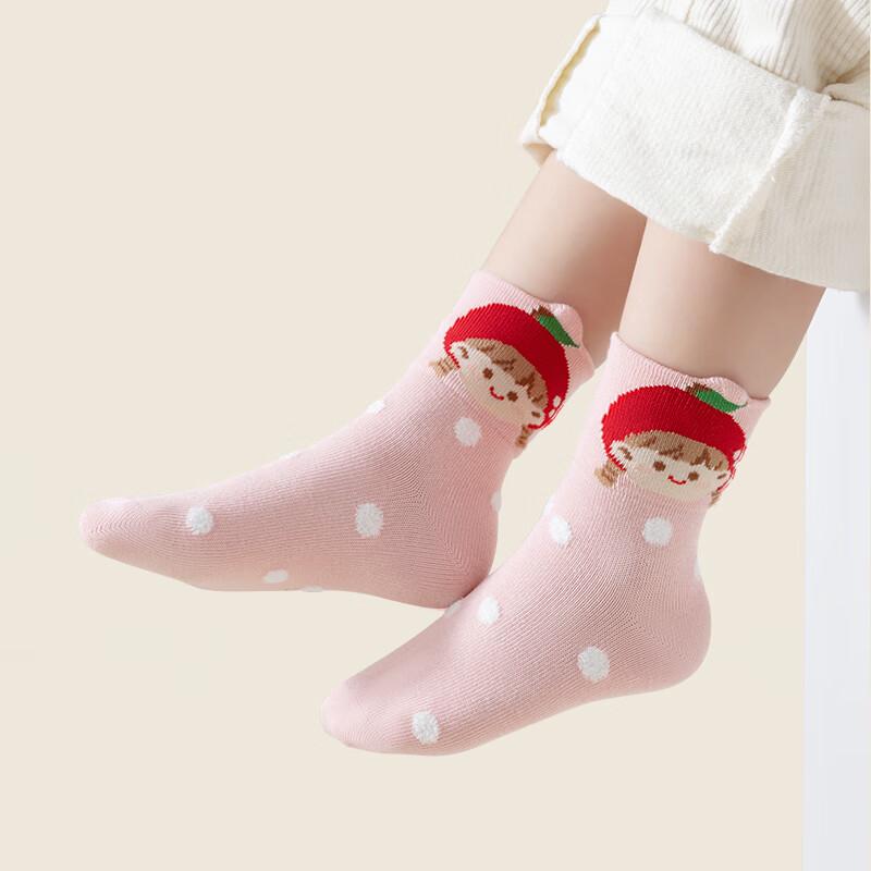 Caramella Kinder Cartoon Baumwoll Socken Wadenhoch (5er-Pack)