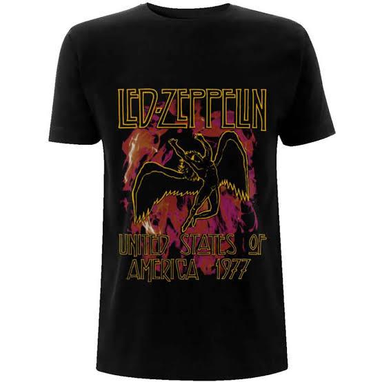 T-shirt Unisex Oversize Led Zeppelin Streetwear Cotone Nuovo Retrò Maniche Corte Stampata Y2k Maniche Corte Classica Alta Qualità