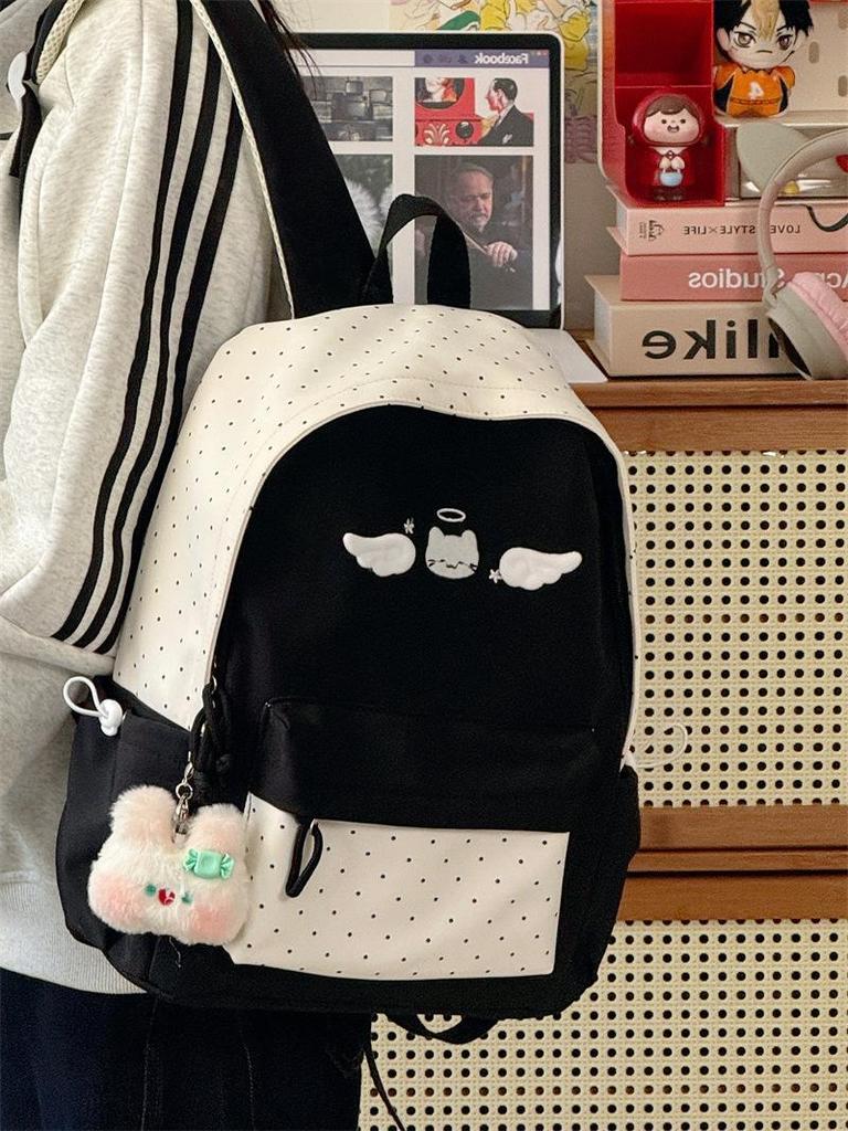 Schoolbag Japanese cute angel cat small backpack vitality sweet sister holiday travel shop gentle healing backpack