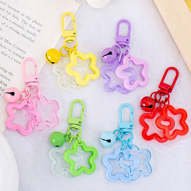 1 buc stele cu cinci colțuri clopot pandantiv breloc culoare bomboane geantă breloc bijuterii pentru femei fată mașina agățat breloc suport