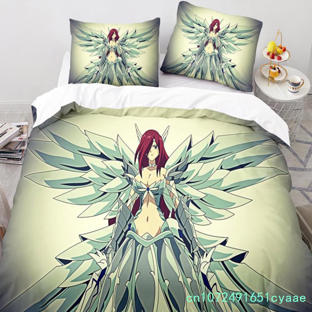 Nowy zestaw pościeli Fairy Tail Japońskie anime Chłopcy Dziewczęta Prezent Wystrój sypialni Pojedynczy Podwójny Pełny Rozmiar Queen Tekstylia domowe Dropshipping