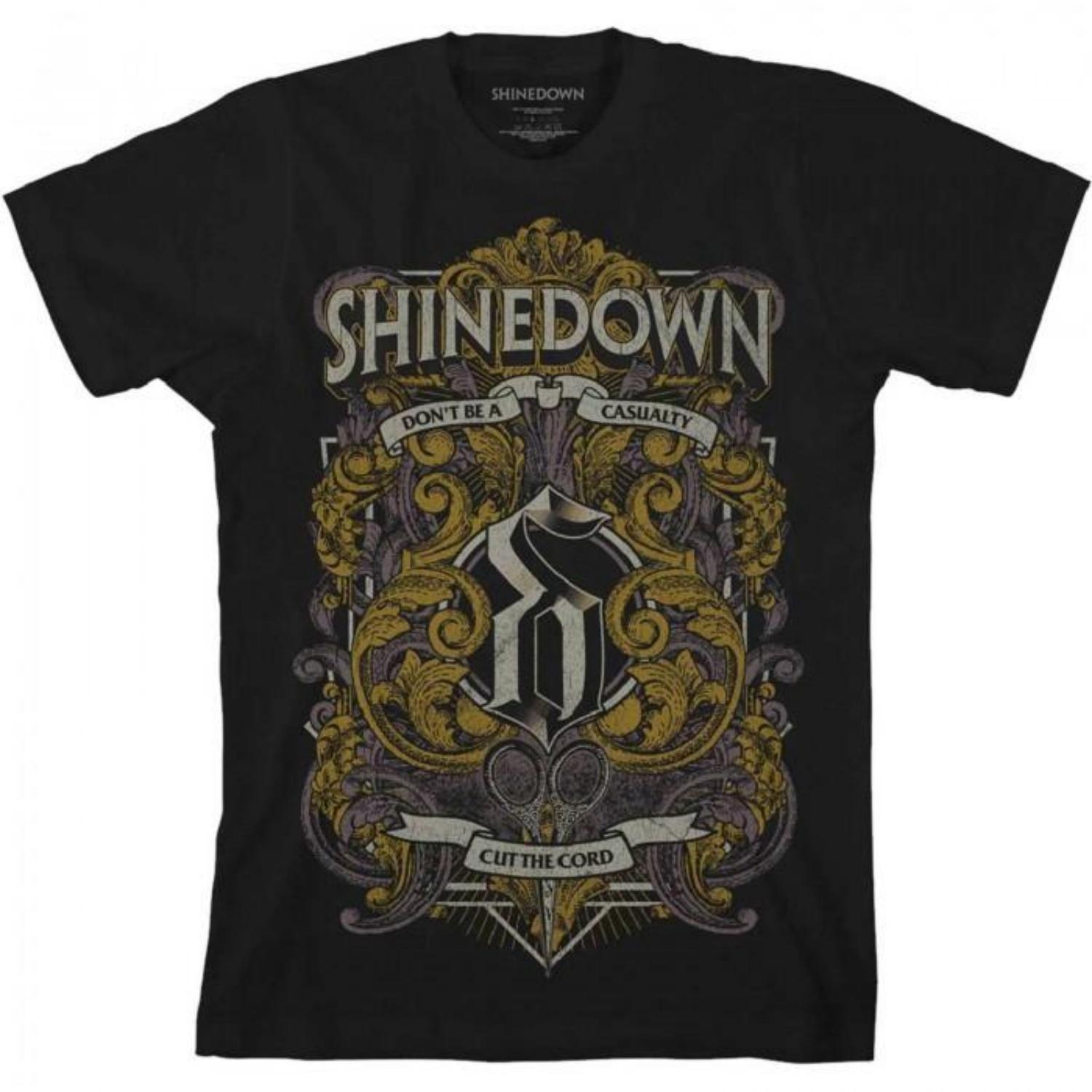 Унисекс Хлопковая Футболка Shinedown для Взрослых с Орнаментом S чёрный