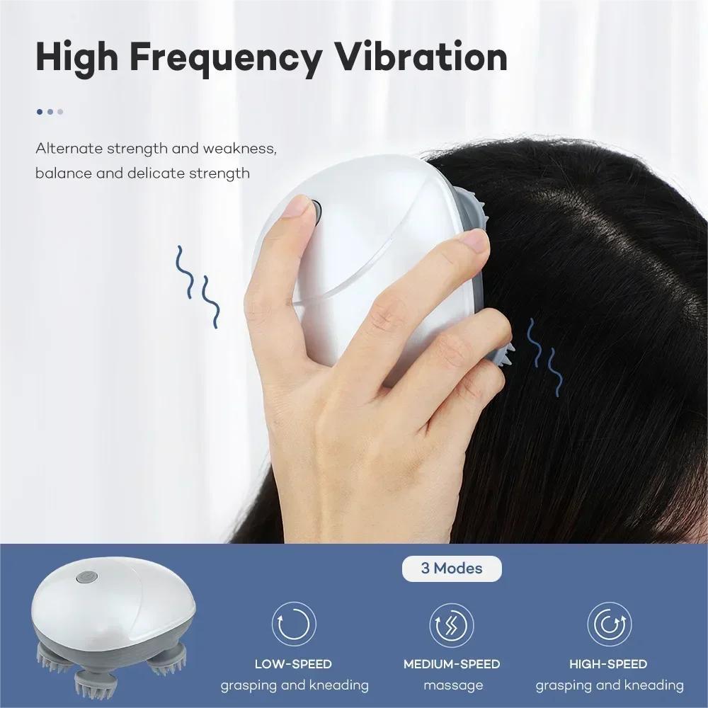 Professional Mini Smart Head Massager with Red-Light Therapy - Waterproof Design Scalp Care Device for Relaxation & Home Use