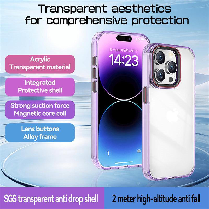 Luxury High Quality Transparent Acrylic Case for iPhone 15 Pro Max 14 Plus 13 12 Pro 11 All-inclusive Drop Protection Cover