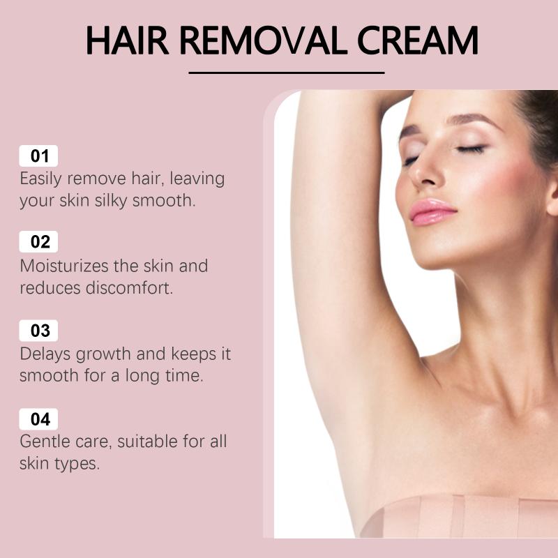 Sensitive Skin Hair Removal Cream for Bikini Area Moisturizing Painless Depilatory Slows Hair Growth for Smooth Skin
