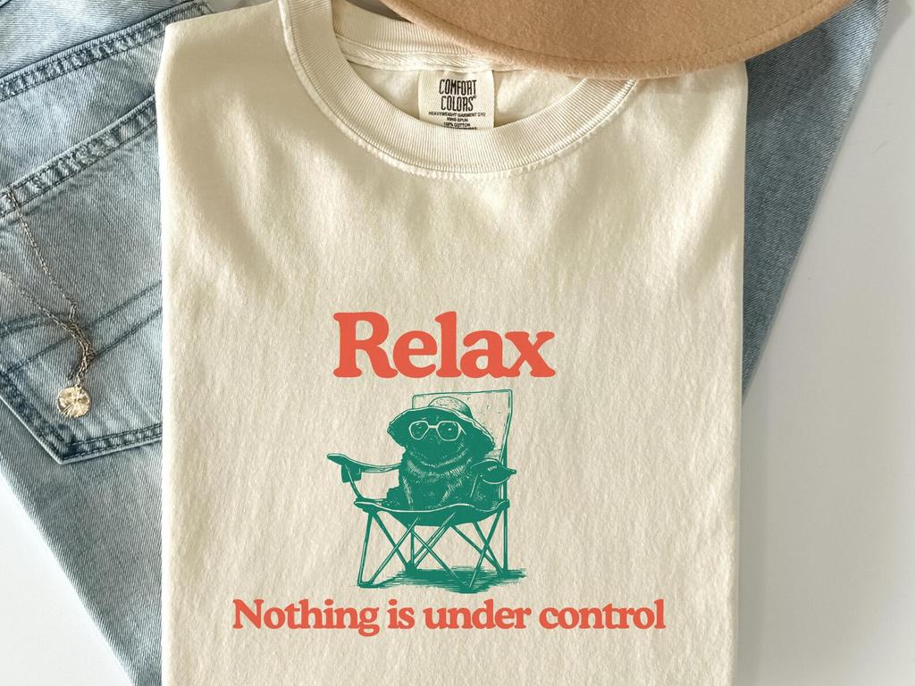 Chill Black Pug Vintage Shirt - Relax Nothing Is Under Control Black Pug Tee, Summer Pug Tee, Black Pug Mom Chilling Vibes